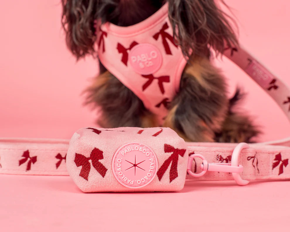 Velvet Blush Bows: Poop Bag Holder