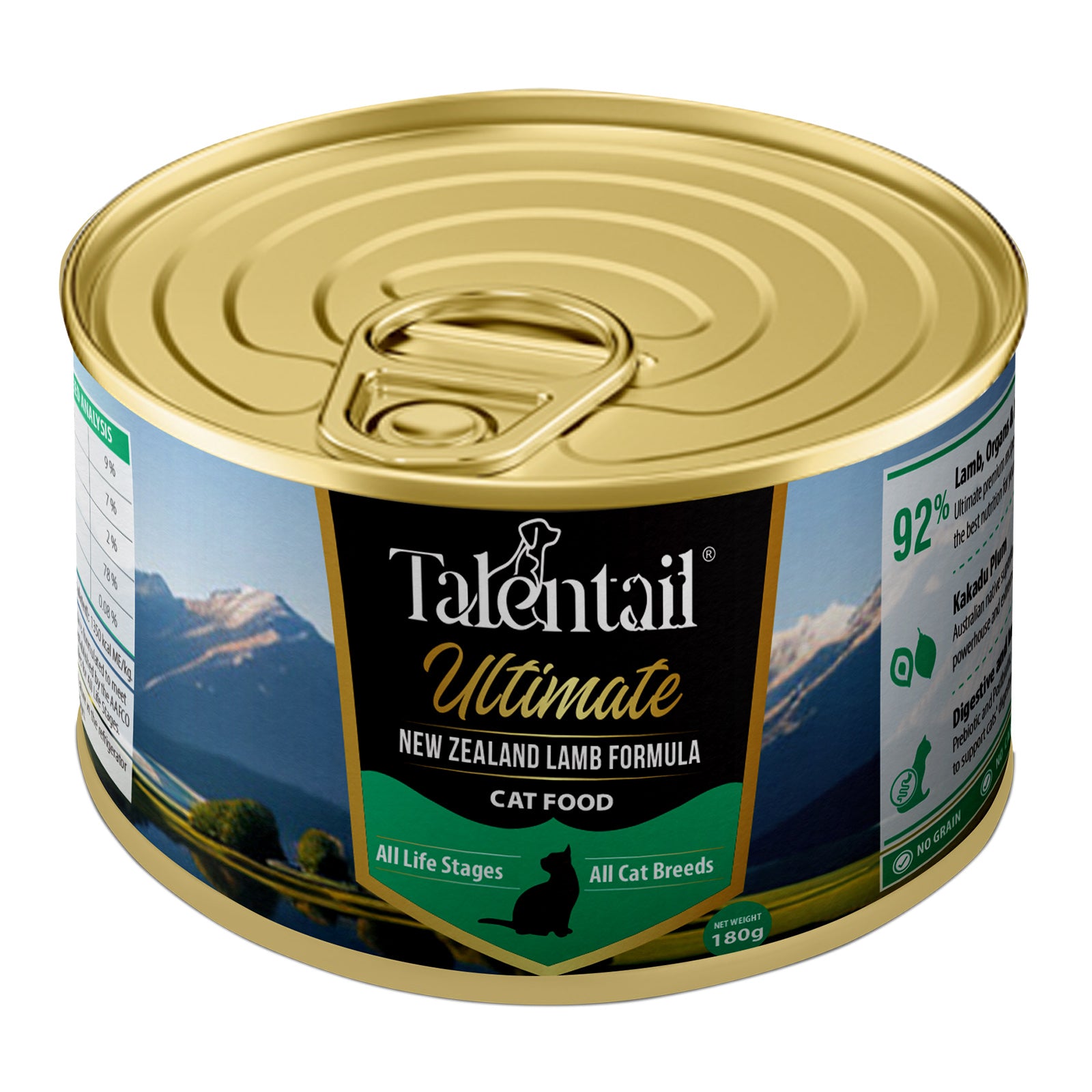 Talentail Ultimate New Zealand Lamb Formula Grain Free All Life Stages Canned Wet Cat Food 180g x 12
