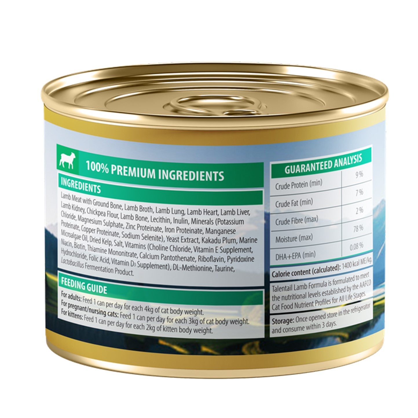 Talentail Ultimate New Zealand Lamb Formula Grain Free All Life Stages Canned Wet Cat Food 180g x 12