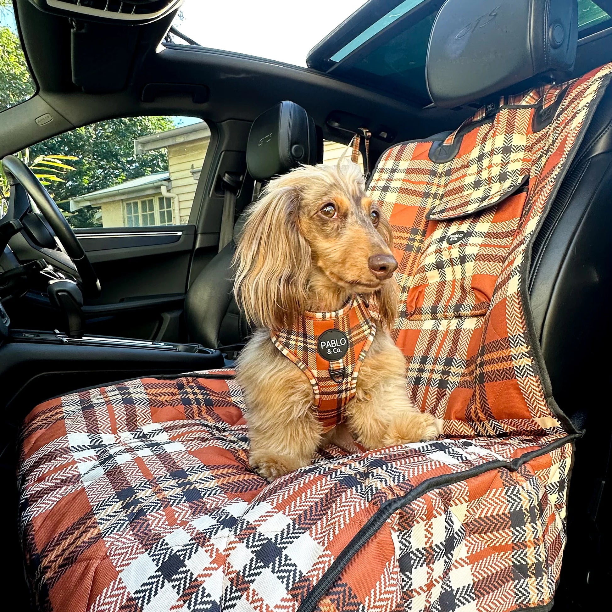 Deluxe Single Car Seat Cover Vintage Plaid