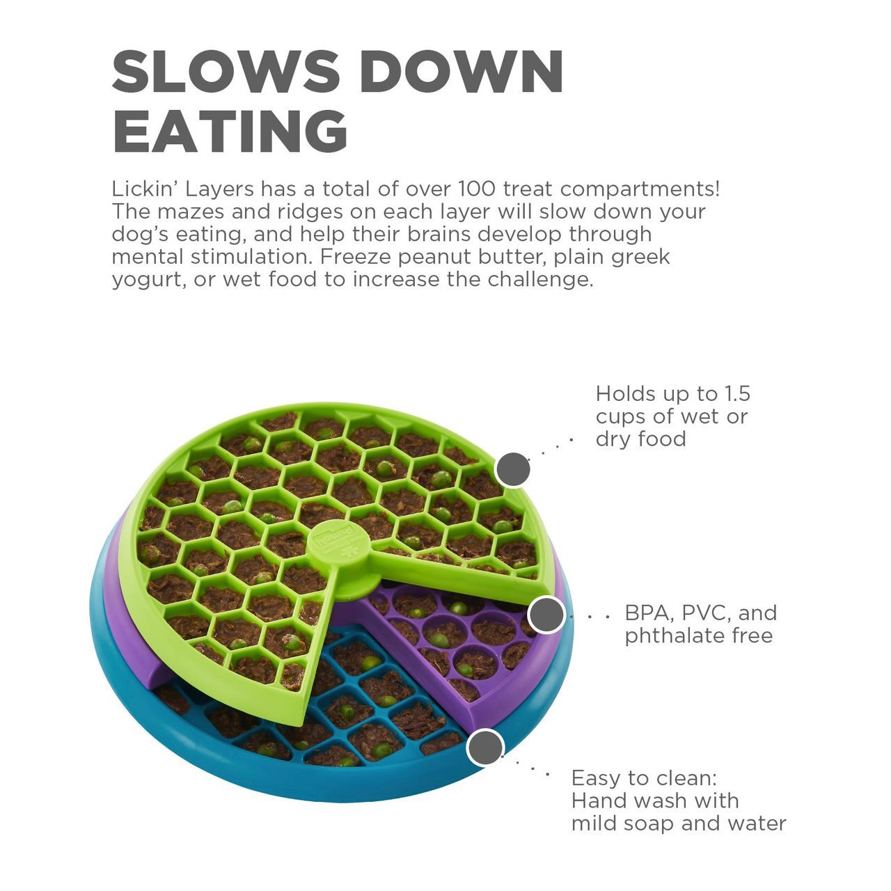 Nina Ottosson Outward Hound Lickin' Layers Slow Food & Treat Bowl for Dogs