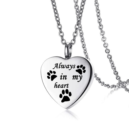 Cremation Jewelry for Ashes Always in my heart Stainless Steel Heart