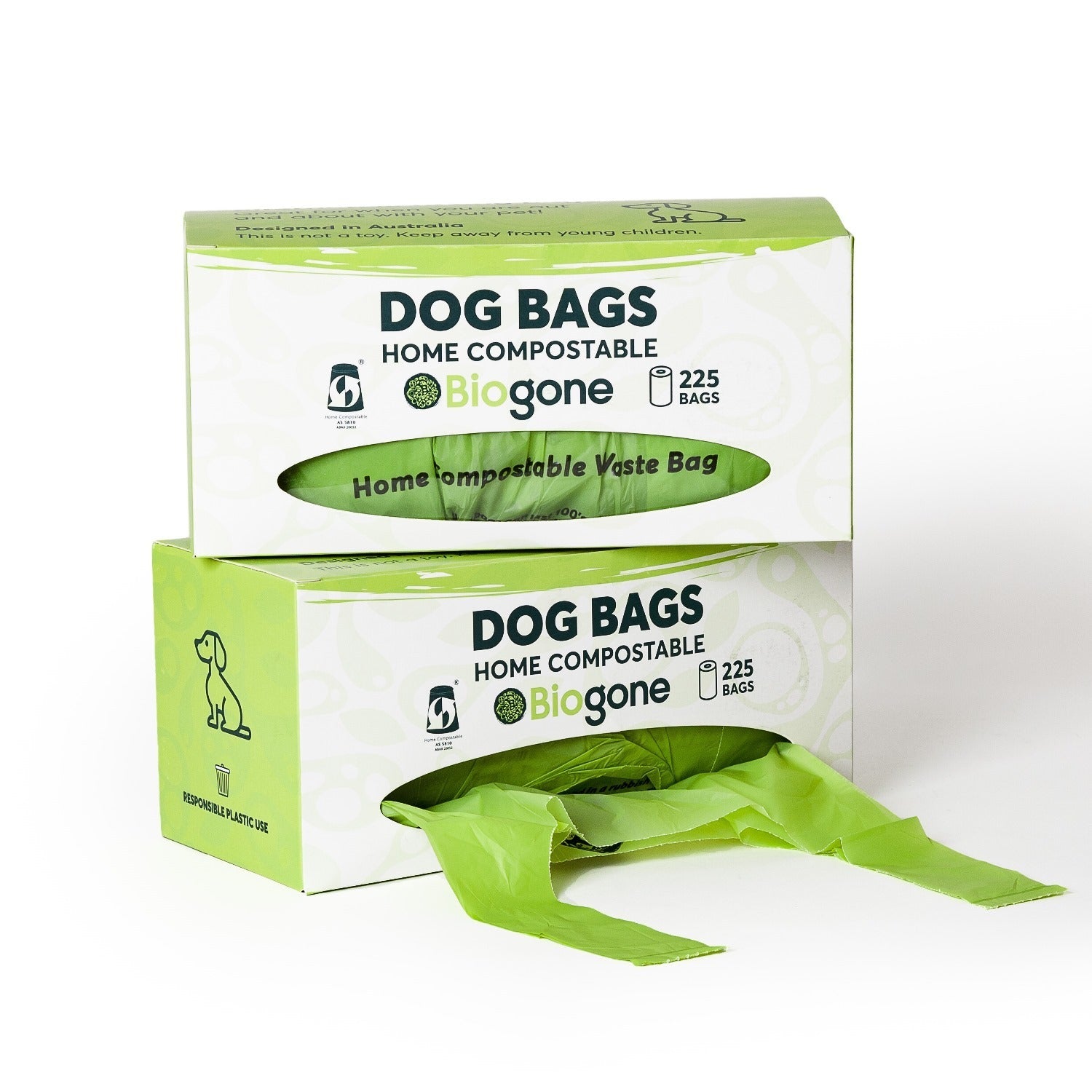 Council Parks and Gardens Biodegradable Home Compostable Dog Waste Bags - Box of 225 x 10 Rolls
