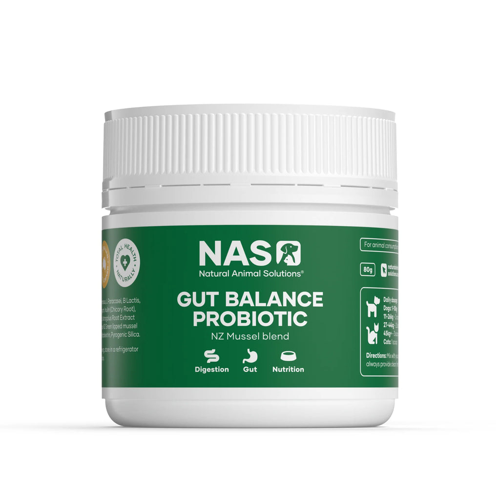 Natural Animal Solutions Gut Balance ProBiotic for Cats & Dogs 80gm/150g - Natural Formula