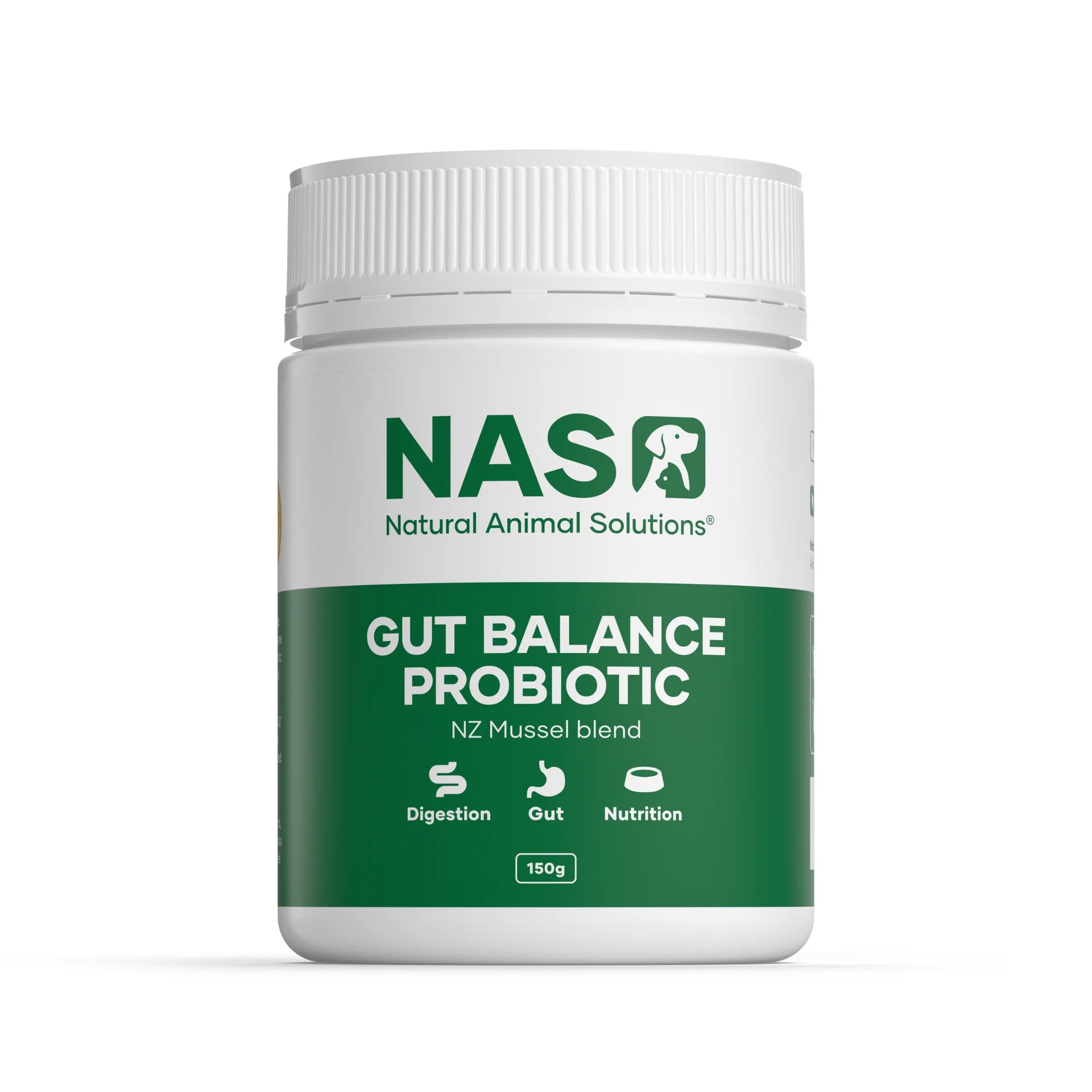 Natural Animal Solutions Gut Balance ProBiotic for Cats & Dogs 80gm/150g - Natural Formula
