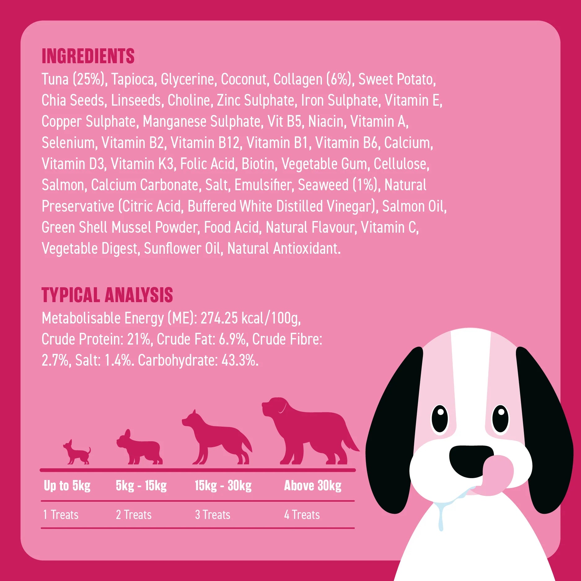 Bell & Bone Healthy Treats Skin, Coat + Nails Tuna & Seaweed Dog Treats 130g