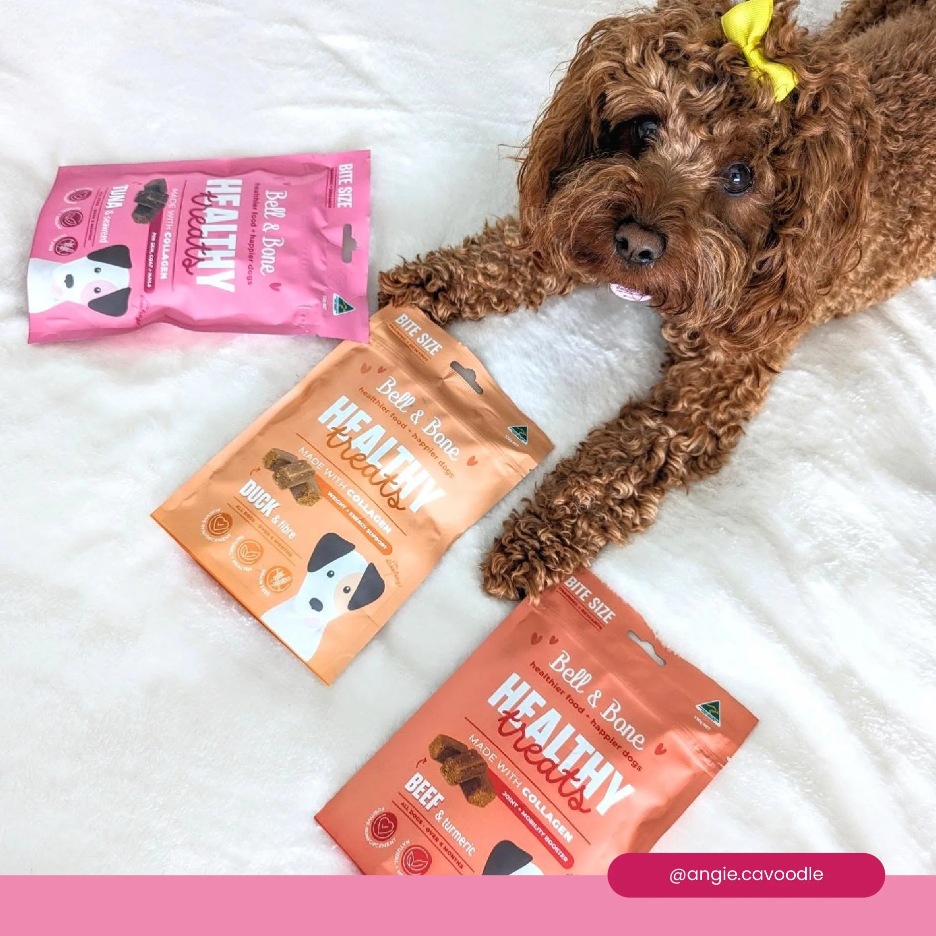 Bell & Bone Healthy Treats Skin, Coat + Nails Tuna & Seaweed Dog Treats 130g