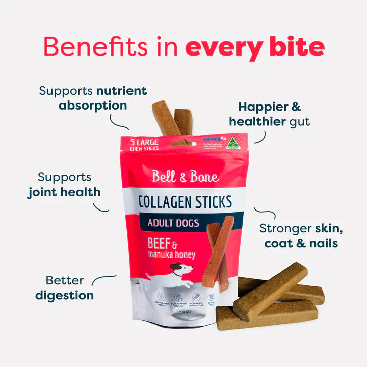 Dog Collagen Sticks - Beef and Manuka Honey