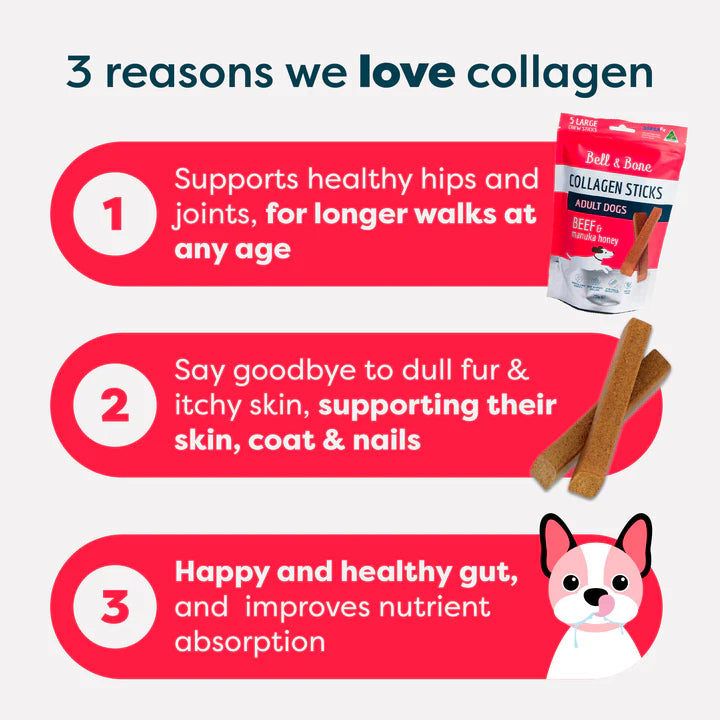 Dog Collagen Sticks - Beef and Manuka Honey