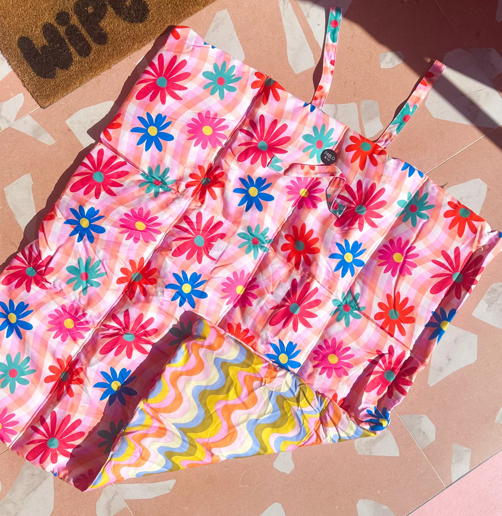 Deluxe Travel Mat: Blossom / Boho Waves