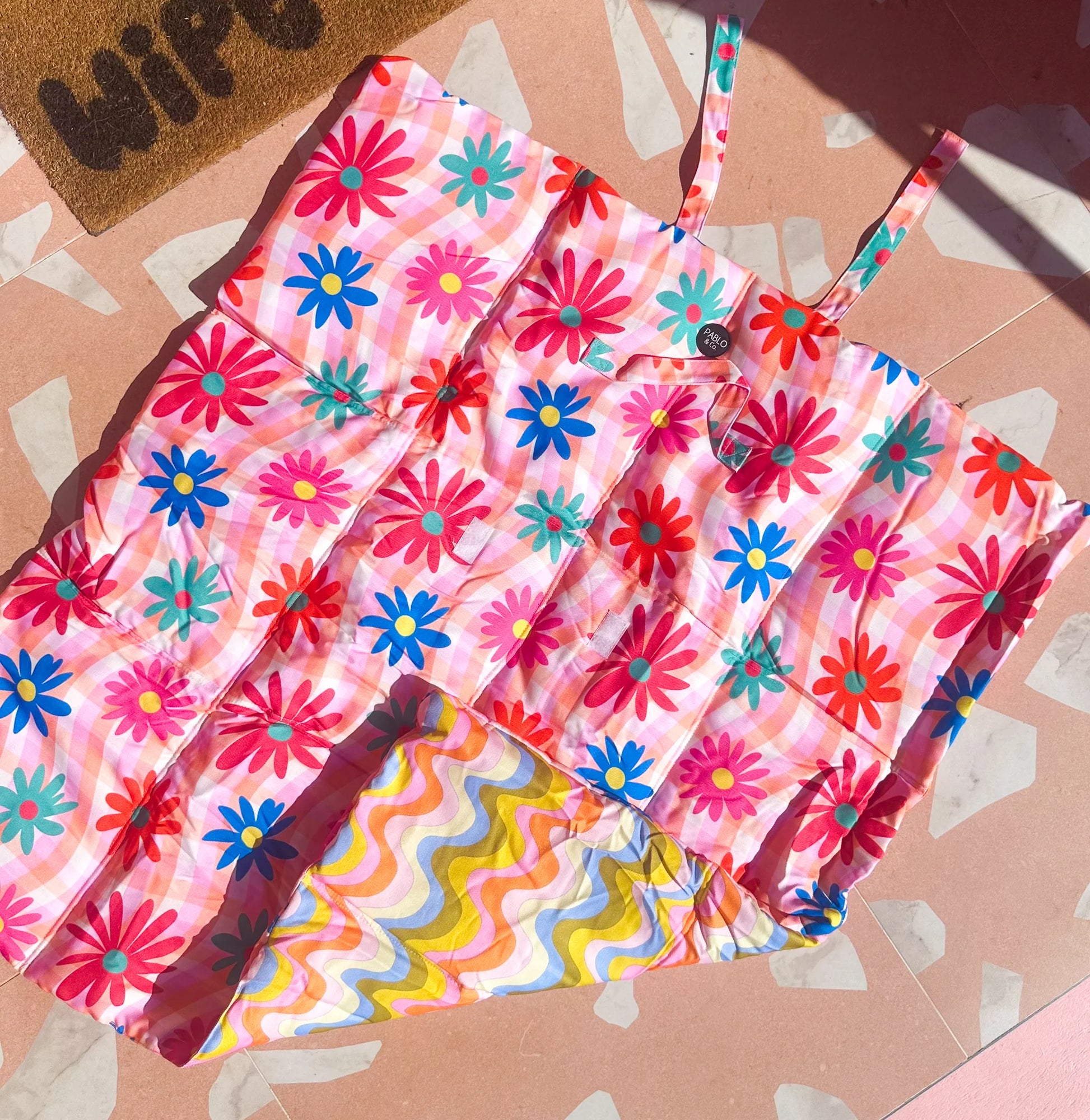 Deluxe Travel Mat: Blossom / Boho Waves