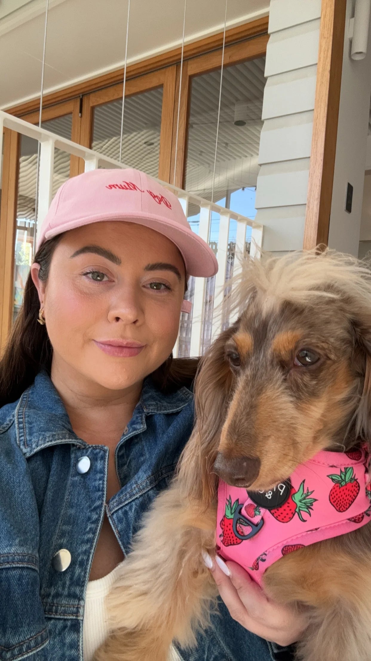 Baby Pink 'Dog Mum' Baseball Cap