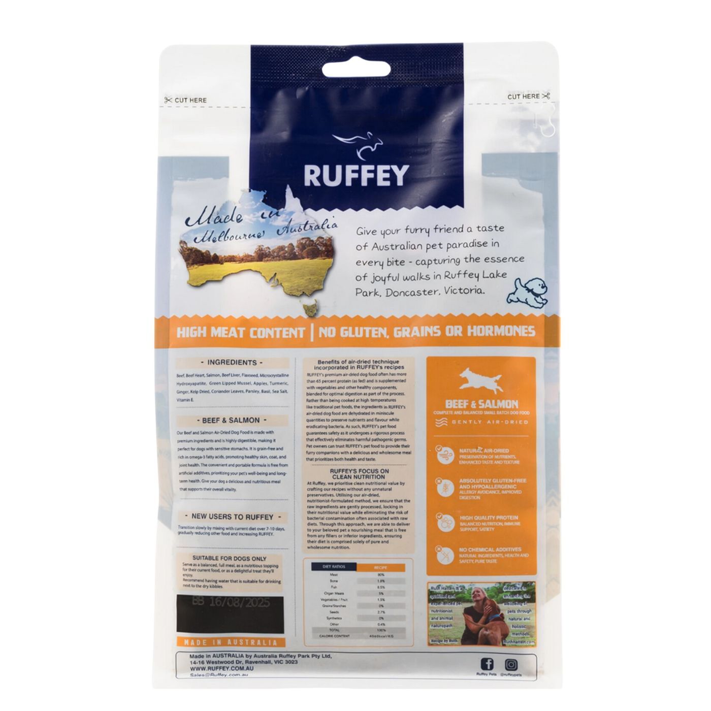 Ruffey Air-Dried Beef & Salmon 454G