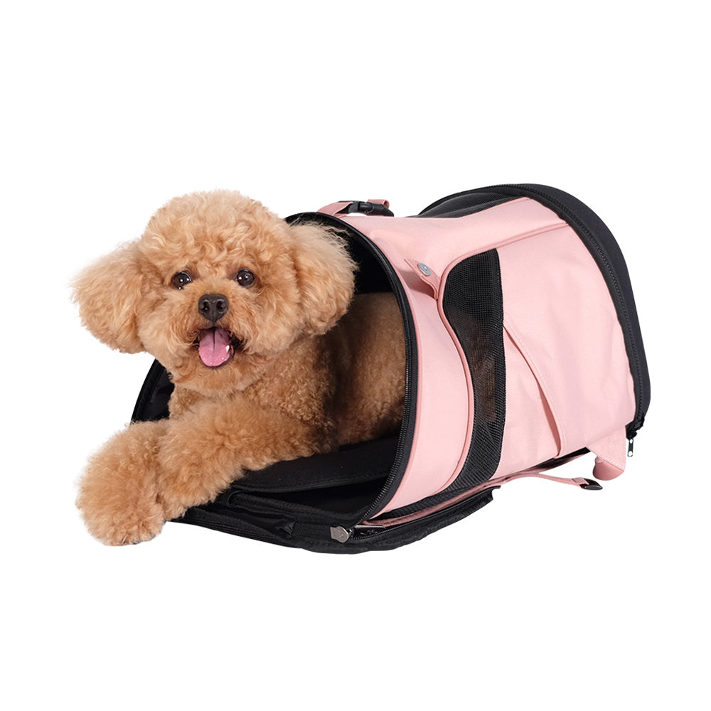 Ibiyaya Ultralight Backpack Pet Carrier - Navy Blue/Pink