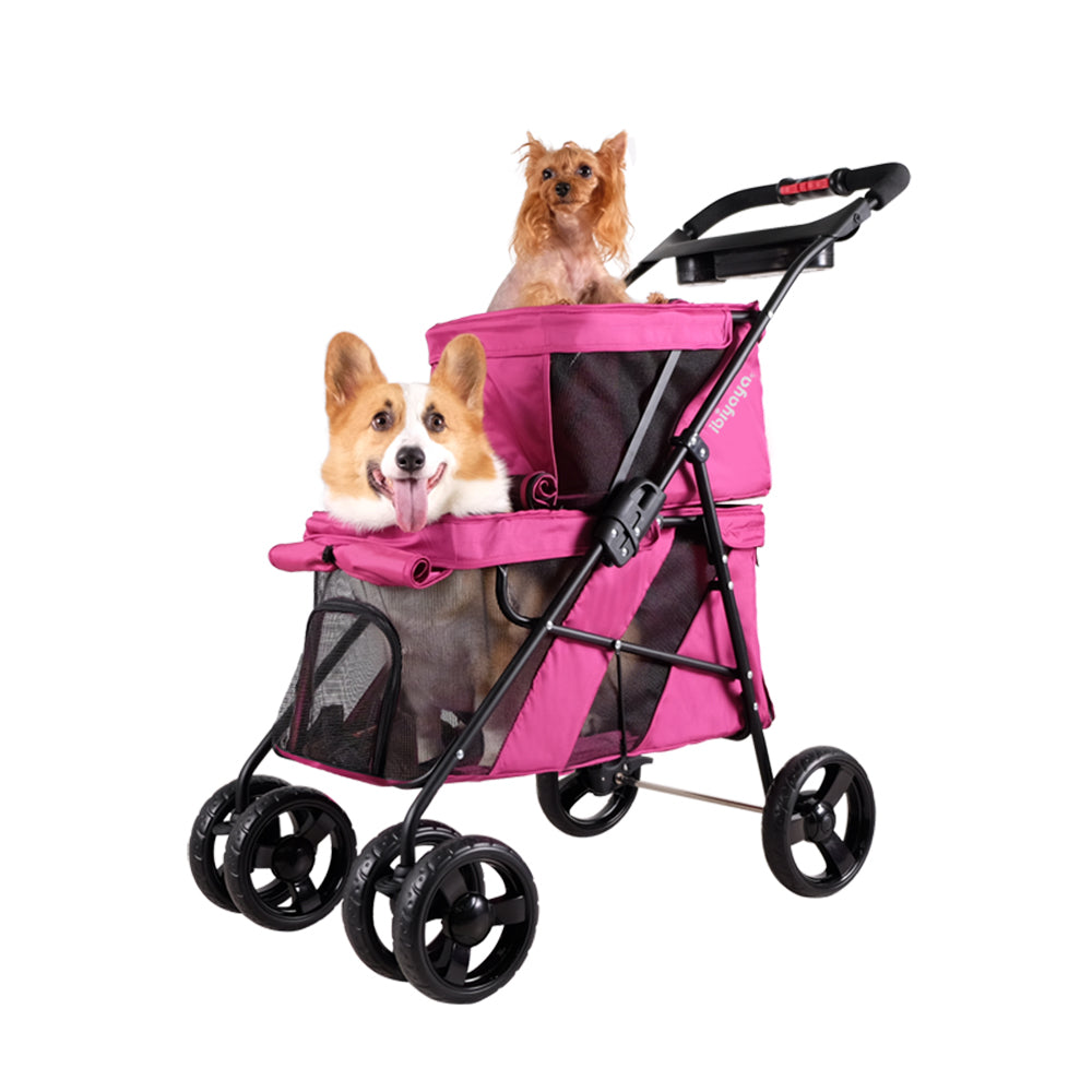 Ibiyaya Double Decker Pet Stroller for Multiple Pets