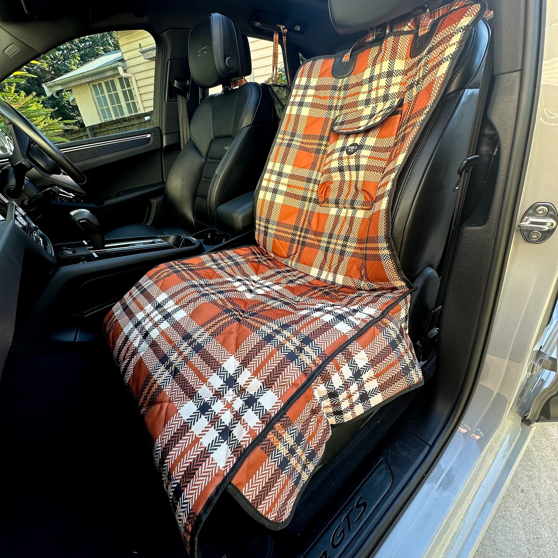 Deluxe Single Car Seat Cover Vintage Plaid