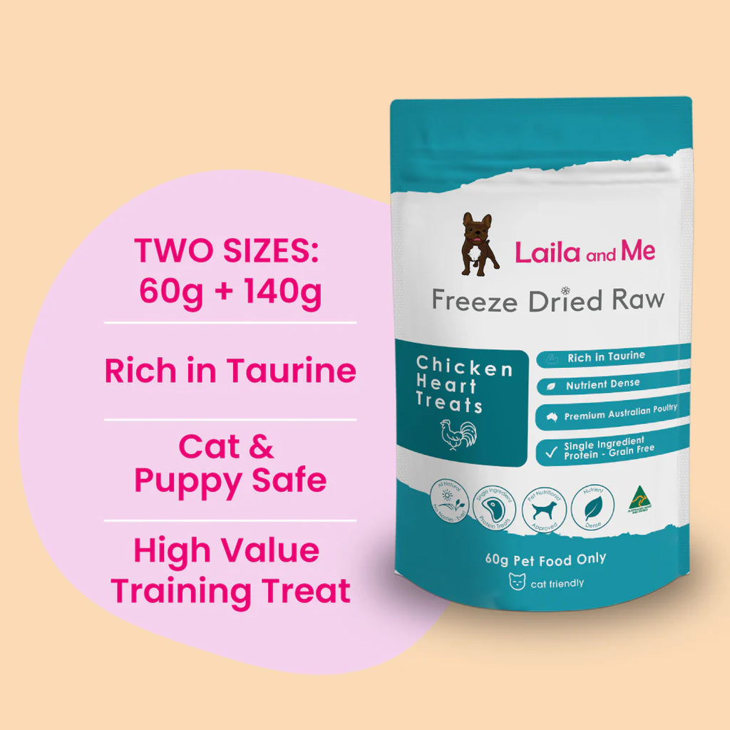 Laila & Me Freeze Dried Raw Chicken Hearts