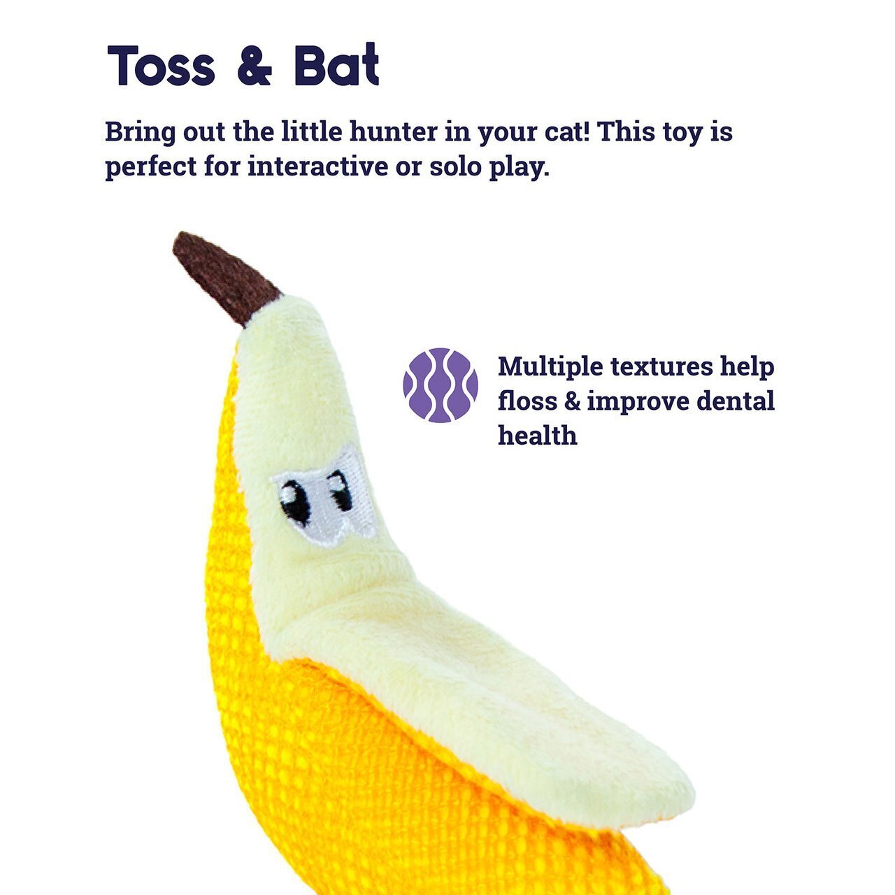 Petstages Dental Banana Catnip Chew Toy for Cats