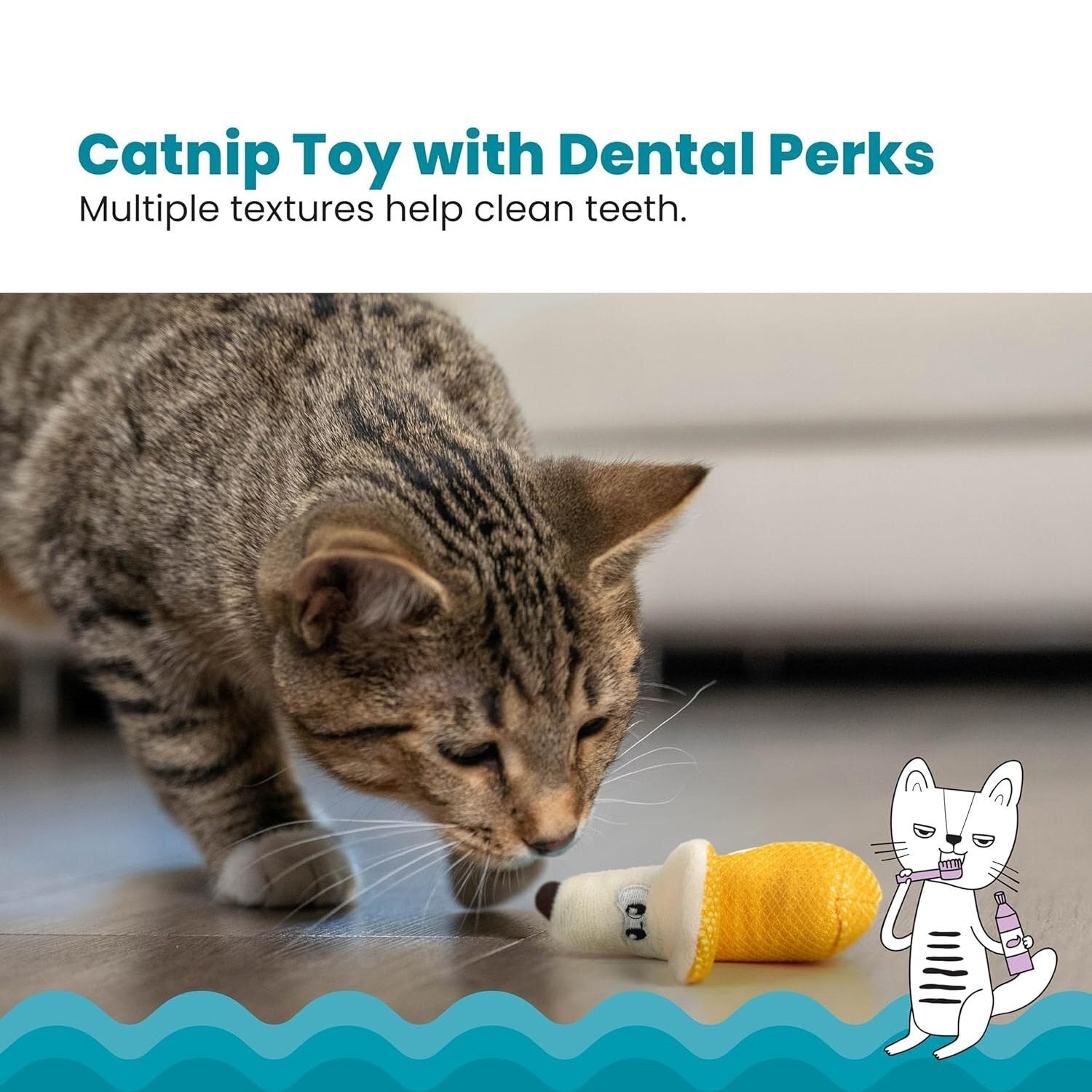 Petstages Dental Banana Catnip Chew Toy for Cats