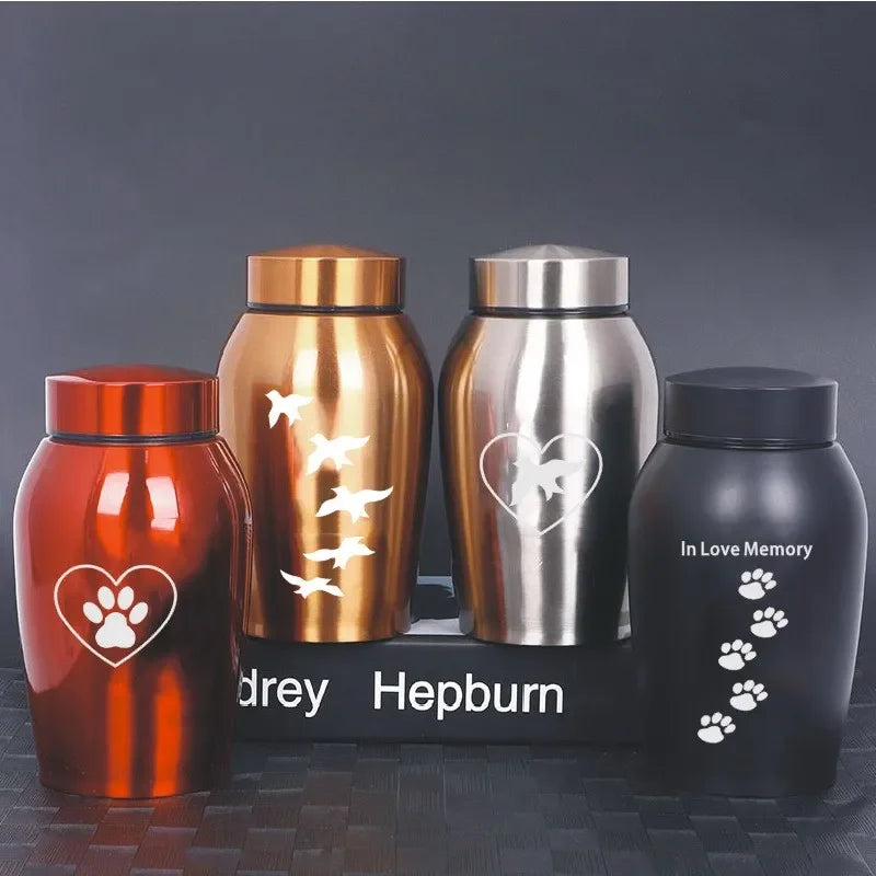 Multi-colored Stainless Steel Dog Urns Dog Cat Bird Mouse Cremation
