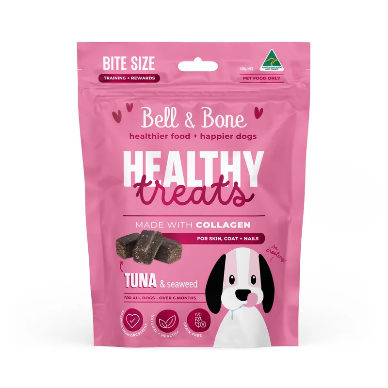 Bell & Bone Healthy Treats Skin, Coat + Nails Tuna & Seaweed Dog Treats 130g