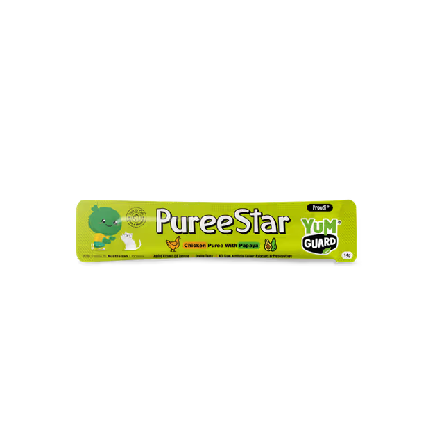 Yum Guard  Puree Star Chicken With Papaya Cat Treat 6 sticks x 14g