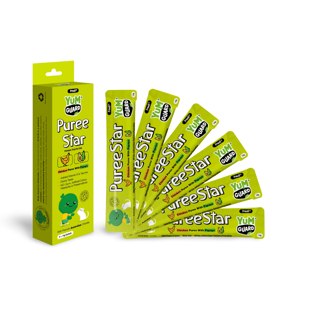 Yum Guard  Puree Star Chicken With Papaya Cat Treat 6 sticks x 14g