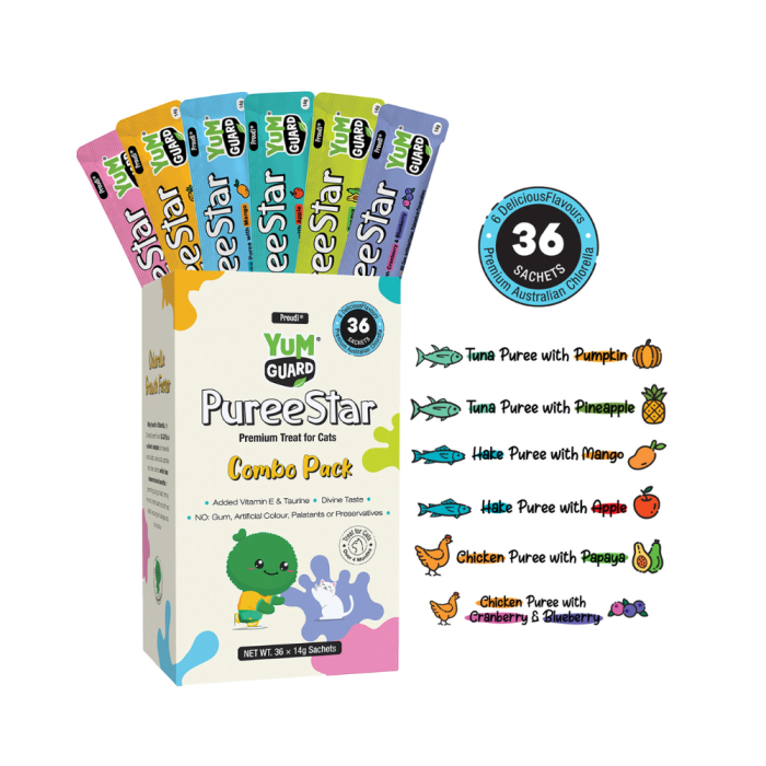 Yum Guard Puree Star Combo Pack Treat for Cats 36 sticks x 14g